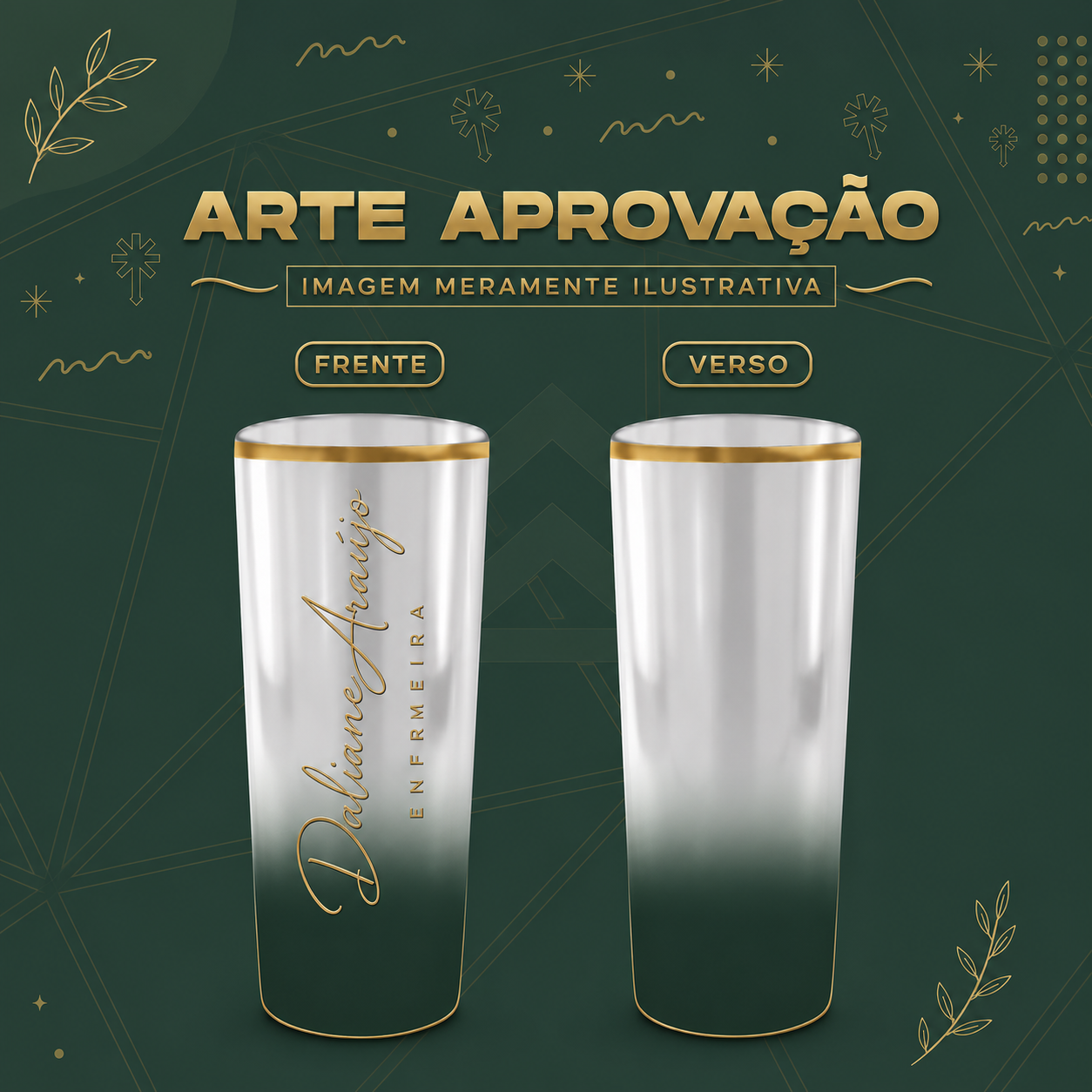 Mockup tumbler com arte Daliane Araújo